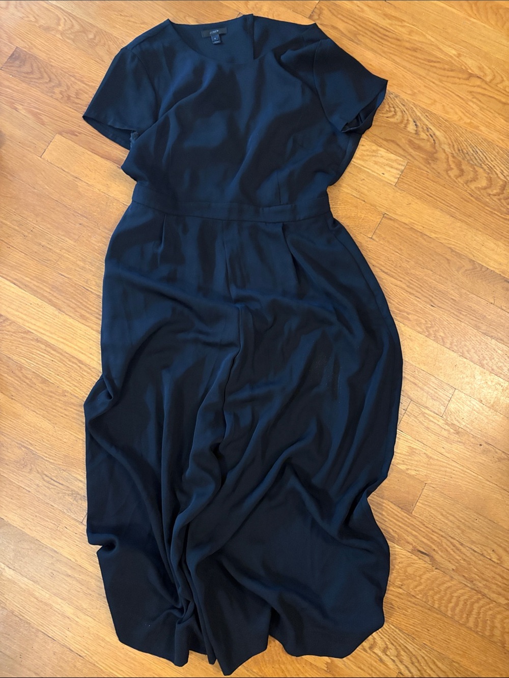 J. Crew Black Maxi Dress with Short Sleeves
